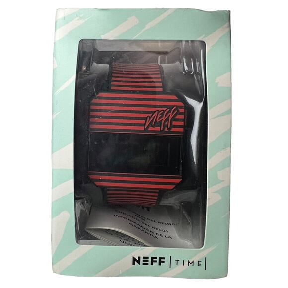 NEW NEFF WRISTWATCH WATCH DIGI NF0203 RED STRIPE UNISEX - Picture 3 of 5